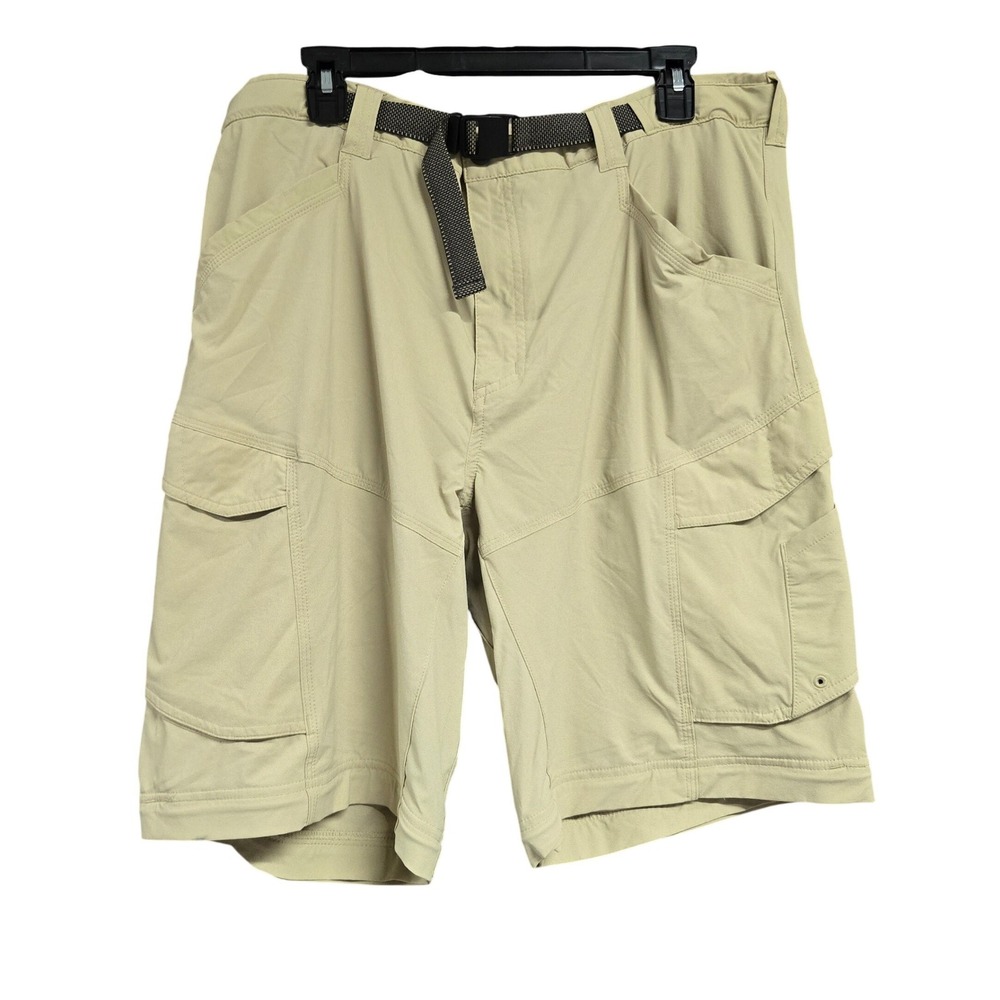 Scheels Outfitters Insect Shield Cargo Hiking Shorts Belted Tan Men's Size XL